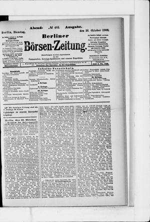 Berliner Börsen-Zeitung vom 16.10.1906