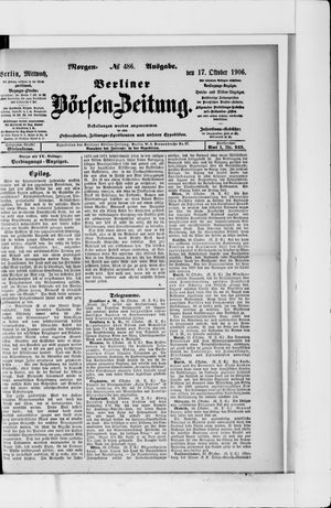 Berliner Börsen-Zeitung vom 17.10.1906