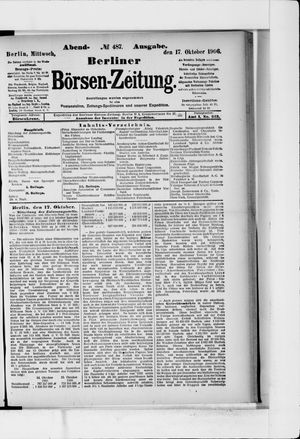 Berliner Börsen-Zeitung vom 17.10.1906
