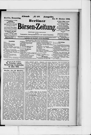 Berliner Börsen-Zeitung vom 18.10.1906