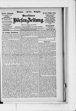 Berliner Börsen-Zeitung on Oct 20, 1906