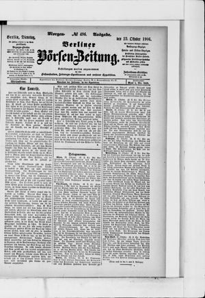 Berliner Börsen-Zeitung vom 23.10.1906