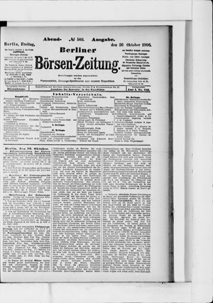 Berliner Börsen-Zeitung vom 26.10.1906