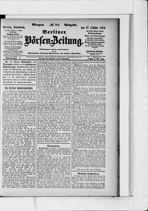 Berliner Börsen-Zeitung vom 27.10.1906