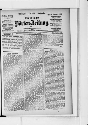 Berliner Börsen-Zeitung vom 28.10.1906