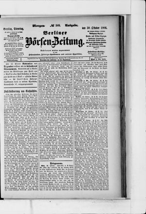 Berliner Börsen-Zeitung vom 30.10.1906