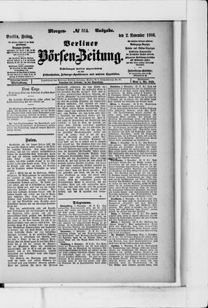 Berliner Börsen-Zeitung vom 02.11.1906