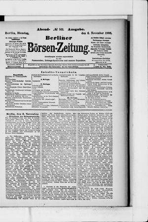 Berliner Börsen-Zeitung vom 06.11.1906