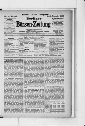 Berliner Börsen-Zeitung vom 07.11.1906