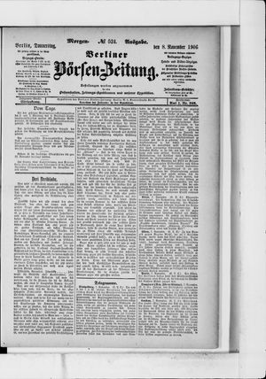 Berliner Börsen-Zeitung vom 08.11.1906