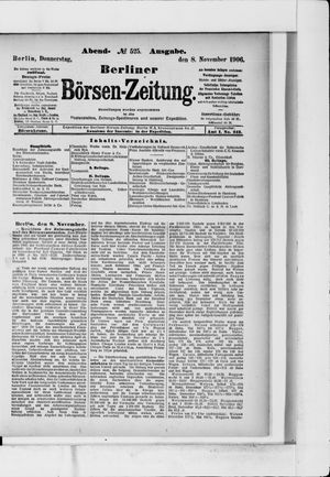 Berliner Börsen-Zeitung vom 08.11.1906