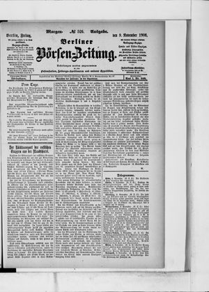 Berliner Börsen-Zeitung vom 09.11.1906