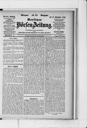 Berliner Börsen-Zeitung vom 11.11.1906