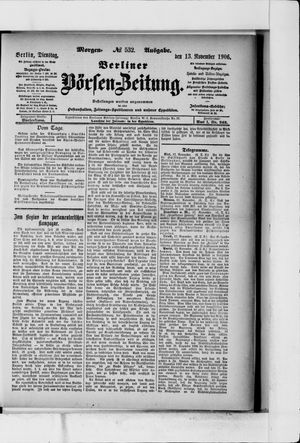 Berliner Börsen-Zeitung vom 13.11.1906