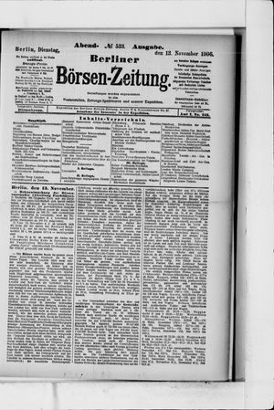Berliner Börsen-Zeitung vom 13.11.1906