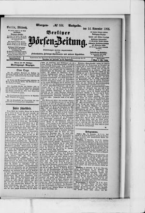 Berliner Börsen-Zeitung vom 14.11.1906