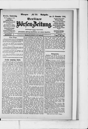 Berliner Börsen-Zeitung vom 15.11.1906