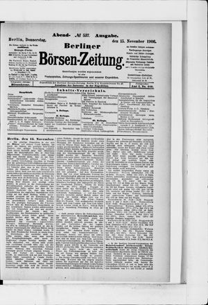 Berliner Börsen-Zeitung vom 15.11.1906
