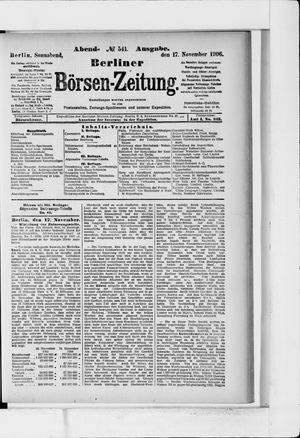Berliner Börsen-Zeitung vom 17.11.1906