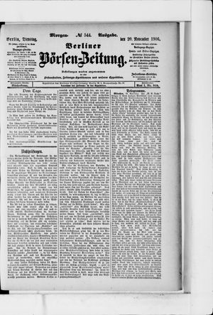 Berliner Börsen-Zeitung vom 20.11.1906
