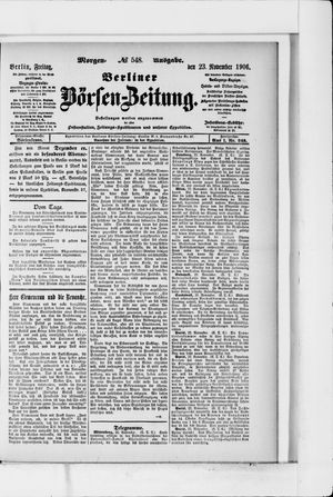 Berliner Börsen-Zeitung vom 23.11.1906