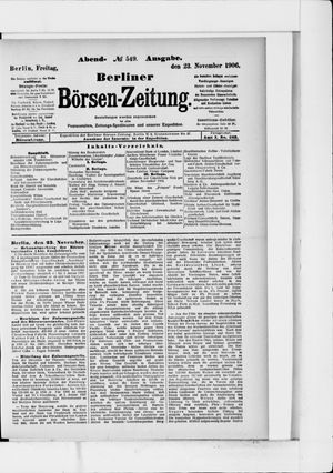 Berliner Börsen-Zeitung vom 23.11.1906