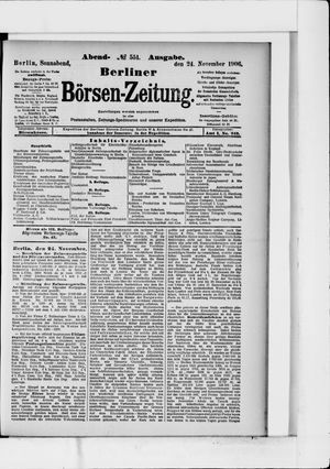 Berliner Börsen-Zeitung on Nov 24, 1906