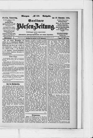 Berliner Börsen-Zeitung vom 29.11.1906