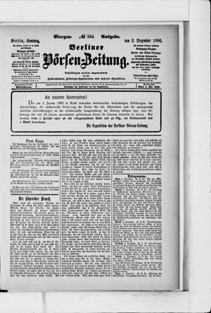Berliner Börsen-Zeitung vom 02.12.1906