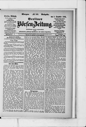Berliner Börsen-Zeitung on Dec 5, 1906