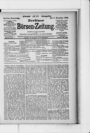 Berliner Börsen-Zeitung vom 06.12.1906