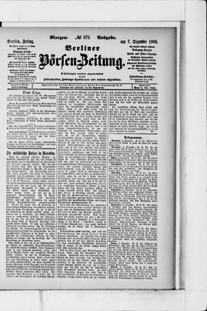 Berliner Börsen-Zeitung vom 07.12.1906