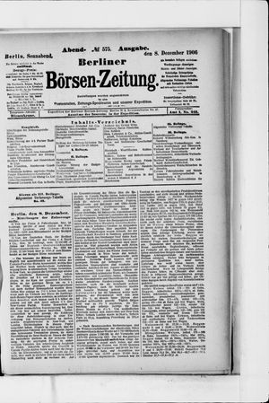 Berliner Börsen-Zeitung vom 08.12.1906