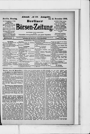 Berliner Börsen-Zeitung vom 11.12.1906