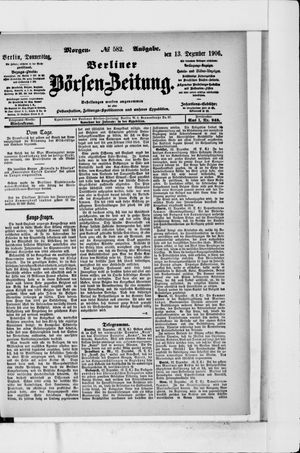 Berliner Börsen-Zeitung vom 13.12.1906