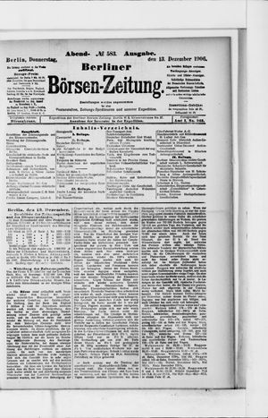 Berliner Börsen-Zeitung vom 13.12.1906