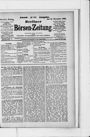 Berliner Börsen-Zeitung vom 14.12.1906