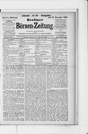 Berliner Börsen-Zeitung vom 19.12.1906