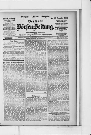 Berliner Börsen-Zeitung vom 23.12.1906