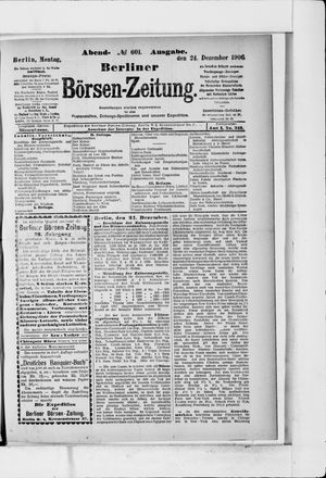Berliner Börsen-Zeitung vom 24.12.1906