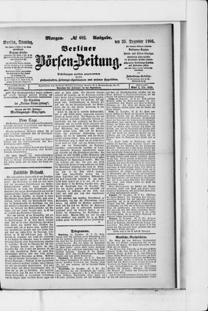 Berliner Börsen-Zeitung vom 25.12.1906