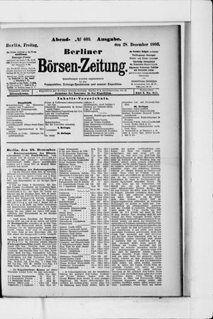 Berliner Börsen-Zeitung vom 28.12.1906