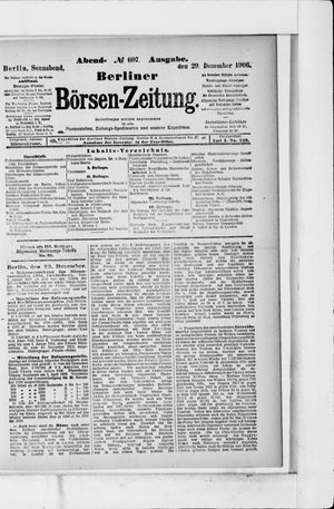 Berliner Börsen-Zeitung vom 29.12.1906