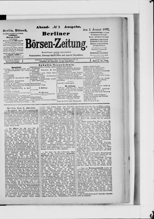 Berliner Börsen-Zeitung on Jan 2, 1907