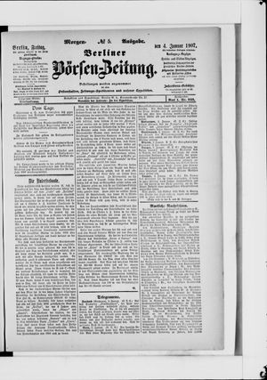 Berliner Börsen-Zeitung vom 04.01.1907