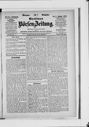 Berliner Börsen-Zeitung vom 05.01.1907