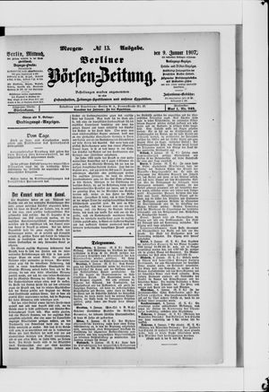 Berliner Börsen-Zeitung vom 09.01.1907