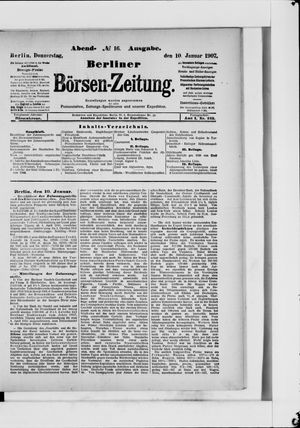 Berliner Börsen-Zeitung vom 10.01.1907