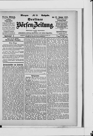 Berliner Börsen-Zeitung on Jan 16, 1907