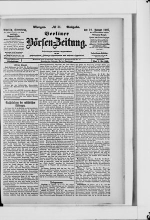 Berliner Börsen-Zeitung on Jan 19, 1907